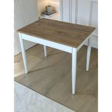Aysa Mobilya 60 x 90BEYAZ-BEYAZ Küçük Dikdörtgen Mutfak Masası Yemek Masası Çalışma Masası 2-4 Kişilik - Atlantik Çam