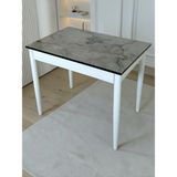 Aysa Mobilya 60 x 90BEYAZ-BEYAZ Küçük Dikdörtgen Mutfak Masası Yemek Masası Çalışma Masası 2-4 Kişilik - Gri - Beyaz