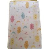Aysalife Home Tekstil %100 Organik Pamuk Müslin Bebek Battaniyesi Ebat 80 x 90 Bulut Desen - Açık Sarı