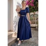Aysan Moda KADIN KARE YAKA KEMER TOKASI DETAYLI VICTORIA ABIYE MEZUNIYET ELBİSE