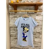 Aysbebe Mınnıe Baskılı Kız Çocuk Tunik Elbise - 7 - 8 Yaş - Buz Mavi