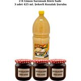 Ayşe Ana Yöresel Limon Sarımsak Kürü 2 lt + Kozalak Şurubu 425 ml x3 Şekerli - 1 Paket