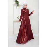 Ayşe Melek 2719 Bordo Abiye Kadın Elbise