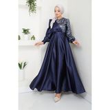 Ayşe Melek 2755 Lacivert Abiye Kadın Elbise