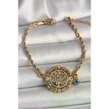 Ayşegül hediyelik Ayşegul hediyelik 316L Çelik Gold Renk Burgu Zincir Model Dorika Yaşam Ağacı Figür Nazar Boncuk Deta