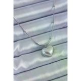 Ayşegül hediyelik Ayşegul hediyelik 316L Çelik Gümüş Renk İncili Kalp Model Minimal Top Detay Kadın Kolye