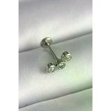 Ayşegül hediyelik Ayşegul hediyelik 316L Çelik Gümüş Renk Zirkon Taşlı Tragus Piercing