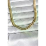 Ayşegül hediyelik Ayşegul hediyelik CM 14K Gold Renk Kalın Yassı Yılan Zincir Model 45 cm Kadın Kolye