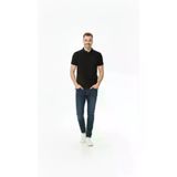 Ayşegül hediyelik Ayşegul hediyelik Erkek Pike Kumaş Düğmeli Yaka Regular Fit Günlük Kısa Kol Tişört T-shirt - Siyah