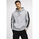 Ayşegül hediyelik Ayşegul hediyelik Erkek Şeritli Kapüşonlu Sweatshirt Oversize 3 Iplik Pamuklu - Beyaz