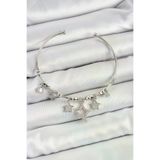 Ayşegül hediyelik Ayşegul hediyelik Pirinç Zirkon Taşlı Yıldız Model Gümüş Renk Charm Bileklik