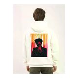 Ayşegül hediyelik Ayşegul hediyelik Unisex Baskılı Oversize Üç İplik Kapüşonlu Sweatshirt - Beyaz