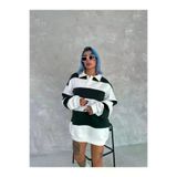 Ayşegül hediyelik Ayşegul hediyelik Unisex Üç İplik Parçalı Yakalı SweatShirt - Yeşil