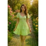 Ayşegül hediyelik Ayşegul hediyelik Yeşil Sırt Dekolteli Elbise