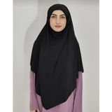 Ayselce Hobi Sufle Hazır Peçeli Bağlamalı Büyük Eşarp Hac Umre Için Uygundur Siyah - Siyah - Siyah