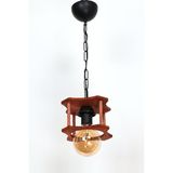Aysem Wood Ahşap Avize Dekoratif Otantik Rustik-Hol Otel Cafe - Ceviz - 1
