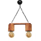 Aysem Wood Ahşap Kütük Avize Rustik Otantik Dekoratif -Salon Cafe Otel Aydınlatma - Ceviz - 2