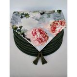 Ayşemce Amerikan Servis Takım (Şakayık Çiçek Desenli Runner 6 Yeşil Renk Supla) A-HOME429 - 0,5 x 9 cm - Çok Renkli