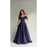 ayşenur Dinçer butik Fallon Prenses Abiye Lacivert