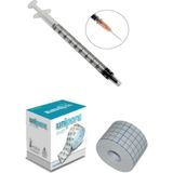 Ayset Insülin 1 Cc 26G Steril Enjektör 250 Adet + Elastik Sabitleme Bandı 5x5mt Set