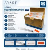 Ayset Süper Ince Insülin Enjektörü 0,5 ml 50 Adet