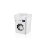 Ayshe Home Concept Deterjan Kutusu 3.5 Litre Kapasiteli, Beyaz Ve Renkliler Için Ayrı Saklama Kutusu Banyo Düzenleyici