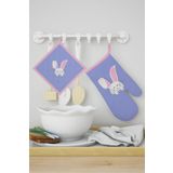 AYSHOME Ays Home Eldiven TAVŞAN DESEN Eldiven Tutacak Seti