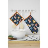 AYSHOME Ays Home Eldiven Tutacak Seti (KEDİ DESEN)