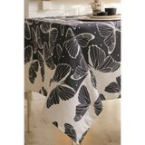 AYSHOME Ays Home Siyah Beyaz Kelebek Desenli Masa Örtüsü