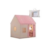 Ayshpek Pembe Pötikareli&Kareli Lüks Çocuk Oyun Çadırı - Büyük Boy Ev Tipi İç ve Dış Mekan Oyun Evi (130x120x100 cm)
