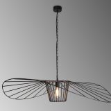 Ayşin Şapka Endüstriyel Avize, Siyah, Çap 120 Cm