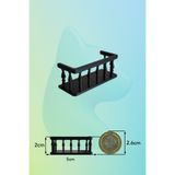 aysluka Minyatür Balkon, Minyatür Müzeler için Balkon, 1/50 Ölçek Uyumlu, Maket Balkon 5x2x2cm - Siyah