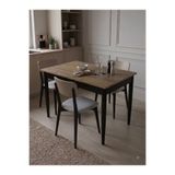aysmo 60 x 90 Antik Çam-Siyah Küçük Dikdörtgen Mutfak Masası Yemek Masası Çalışma Masası Sabit Masa 2-4 Kişilik