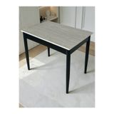 aysmo 60 x 90 Traverten Siyah Küçük Dikdörtgen Mutfak Masası Yemek Masası Çalışma Masası 2-4 Kişilik