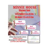 Aysprint Okul Etiketi Kırtasiye Defter Kalem Matara Çanta Kalem Kutu Minnie Mouse Özel İsim Yazılan Sticker