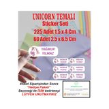 Aysprint Okul Etiketi Kırtasiye Defter Kalem Matara Çanta UNiCORN TEMALI Özel İsim Yazılan Sticker