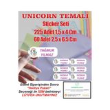Aysprint Okul Etiketi Kırtasiye Defter Kalem Matara Çanta UNiCORN TEMALI Özel İsim Yazılan Sticker