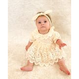 Aysskids Ada Kız Bebek Romper - 6 - 9 Ay - Ekru