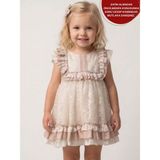 Aysskids Hazel Nakışlı Dantel Detaylı Kız Çocuk Bayramlık Elbise - 2 Yaş - Pudra