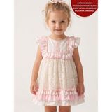 Aysskids Hazel Nakışlı Dantel Detaylı Kız Çocuk Bayramlık Elbise - 3 Yaş - Pudra