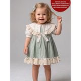 Aysskids Nia Vintage Bohem Fisto Dantelli Bayramlık Özel Gün Kız Bebek Elbise - 18 - 24 Ay - Mint Yeşili