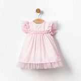 Aysskids Nil Kalp Desenli Kız Bebek Elbise - Pembe