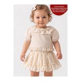 aysskids Nova Fisto Yaka Bluz Ve Dantel Etek Bayramlık Özel Gün Kız Bebek Takım