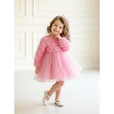 Aysskids ROSE Gül Detaylı Kız Çocuk Bayramlık Özel Gün Elbise - 3 Yaş