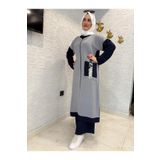 AYSUN AYDEMİR Tesettür Yazlık Lacivert/gri Aerobin Eşofman Takım