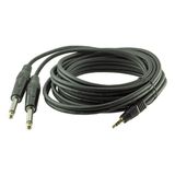 Ayt 3.5 Mm Stereo E 2X6.3mm Mono Erkek Kablo 3 Metre Gitar Ses Kablosu