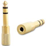 Ayt 6.3 mm Stereo Erkek-3.5 mm Stereo Dişi Sarı Metal Gold Jack Fiş Çevirici Mikrofon Soketi Girişi