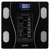 Ayt Asonic BS260 Siyah 260X260 Mm Dijital Bluetooth Baskül Ev Tipi Banyo Tartısı