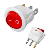 Ayt Ic-131b Yuvarlak Işıklı Anahtar On Off 3 Pin Beyaz Kasa Aç Kapa Düğme Buton 20 Mm
