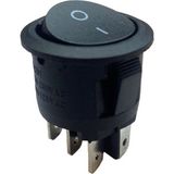 Ayt IC-133-6 Yuvarlak Siyah 6 Pin On Off Anahtar Aç Kapa Düğme Buton 30.2 x 24.1 mm